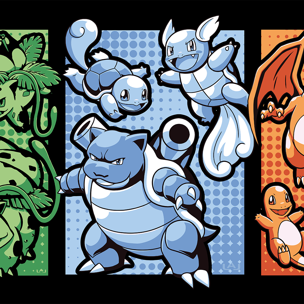 Bulbasaur Ivysaur Venusaur Squirtle Wartortle Blastoise Charmander Charmeleon Charizard Evolutions Group Pokemon Mousepad 4199 - Mousepad Warehouse