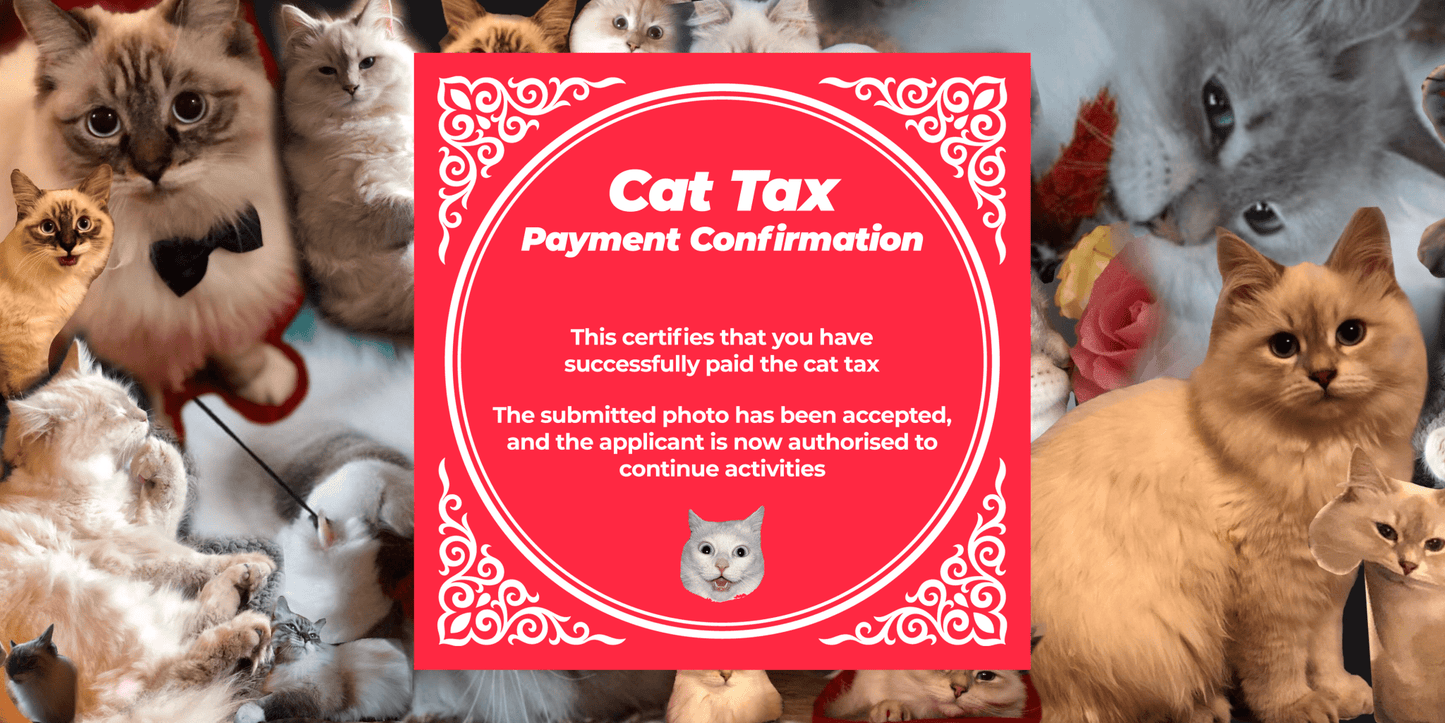 Cat Tax Certificate - Red Note App 小红书 Mousepad - Mousepad Warehouse