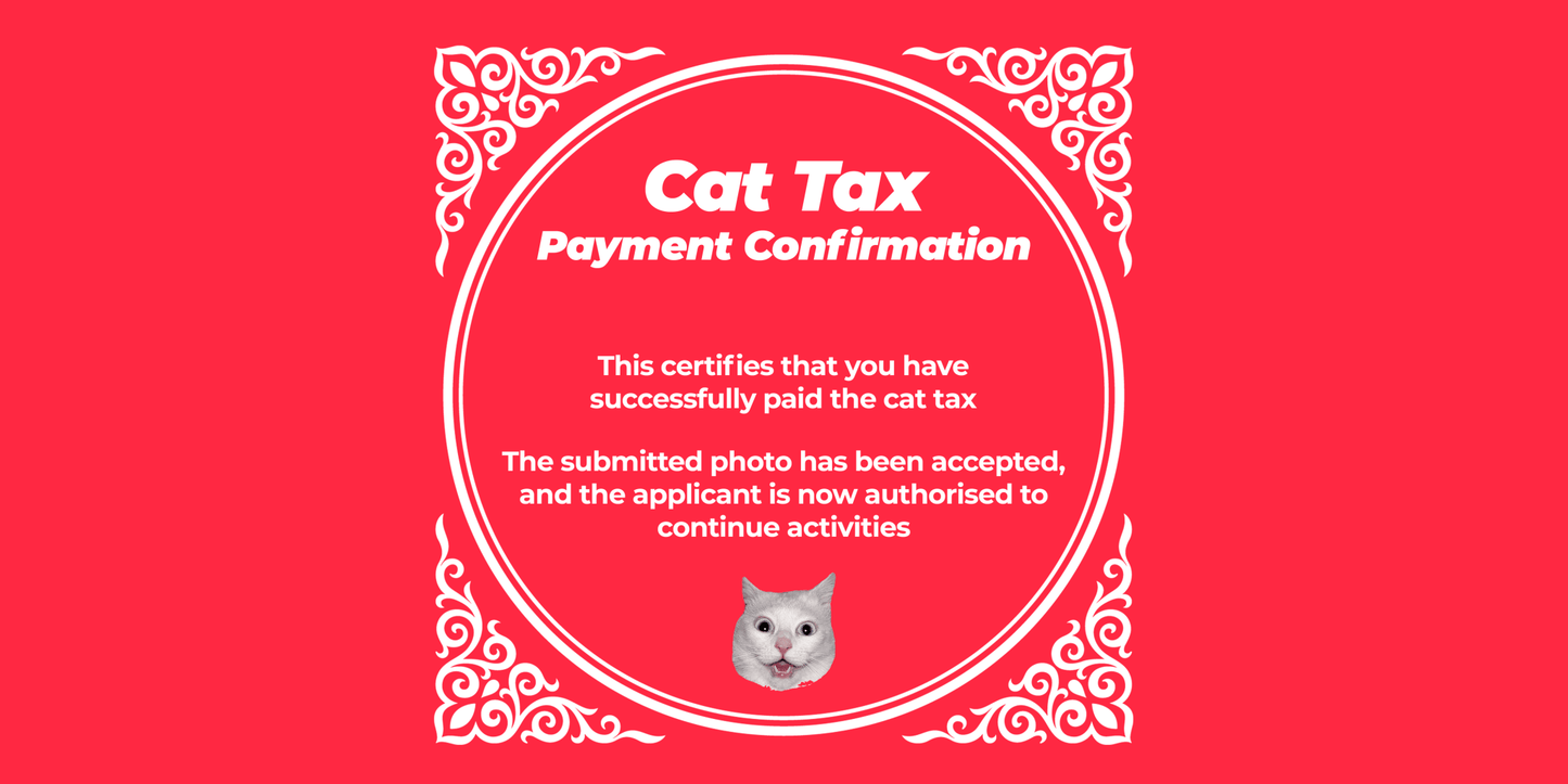 Cat Tax Certificate - Red Note App 小红书 Mousepad - Mousepad Warehouse