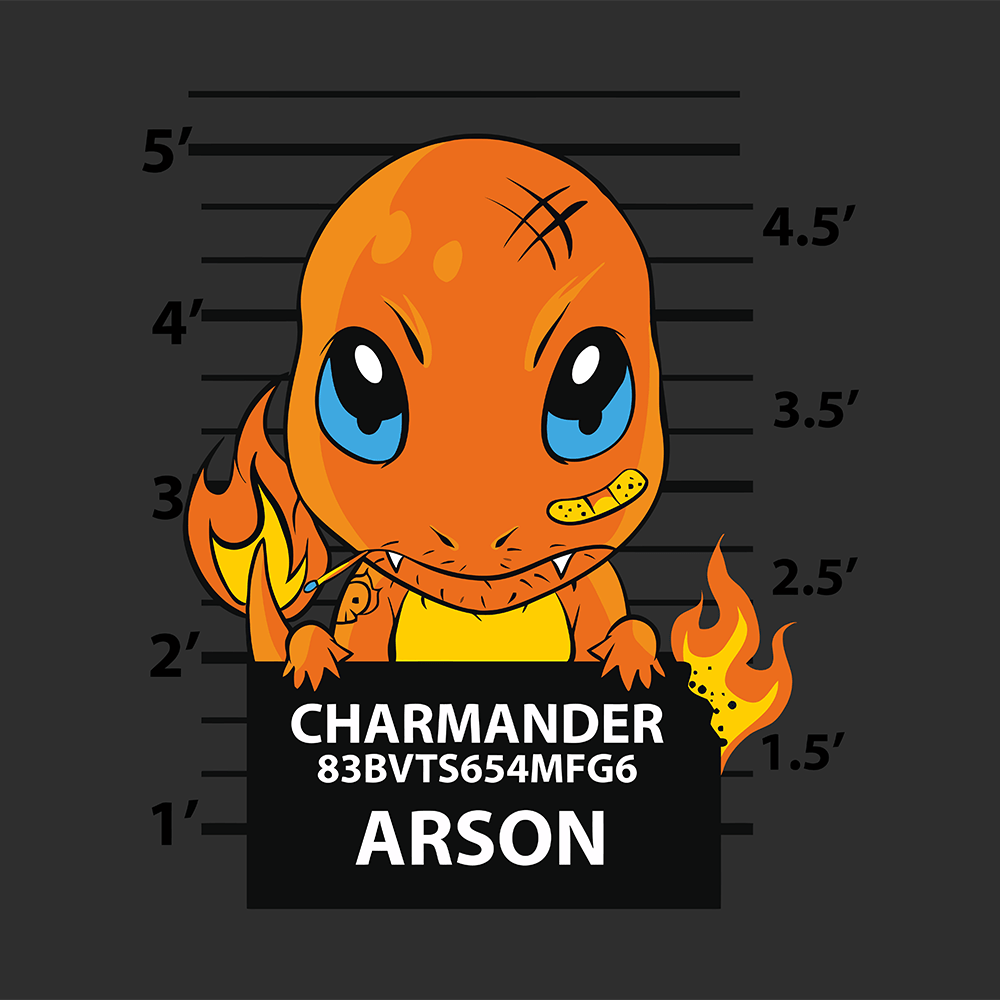 Charmander Arrested Pokemon Mousepad 420P41 - Mousepad Warehouse