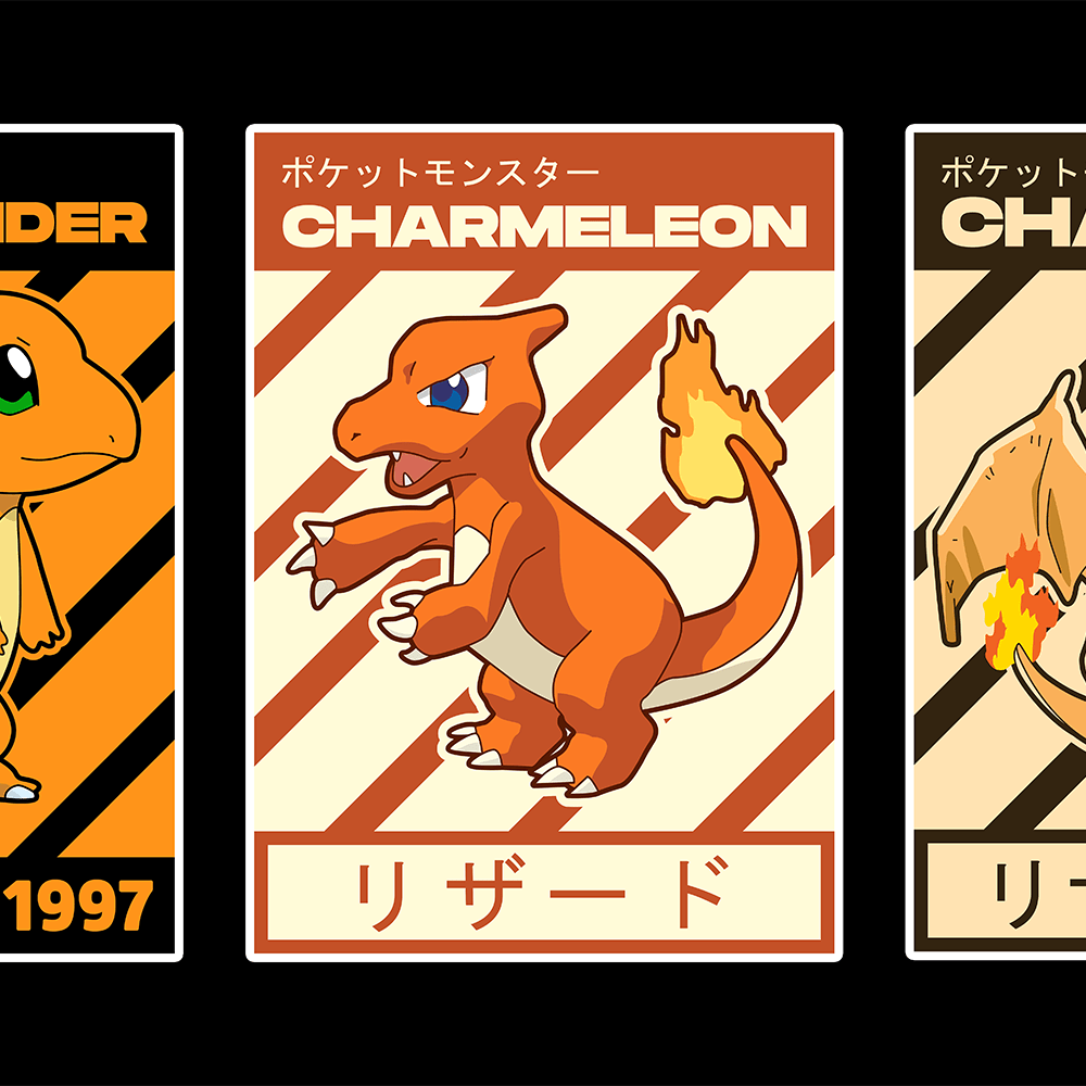 Charmander Charmeleon Charizard Evolution Pokemon Mousepad 4200 - Mousepad Warehouse