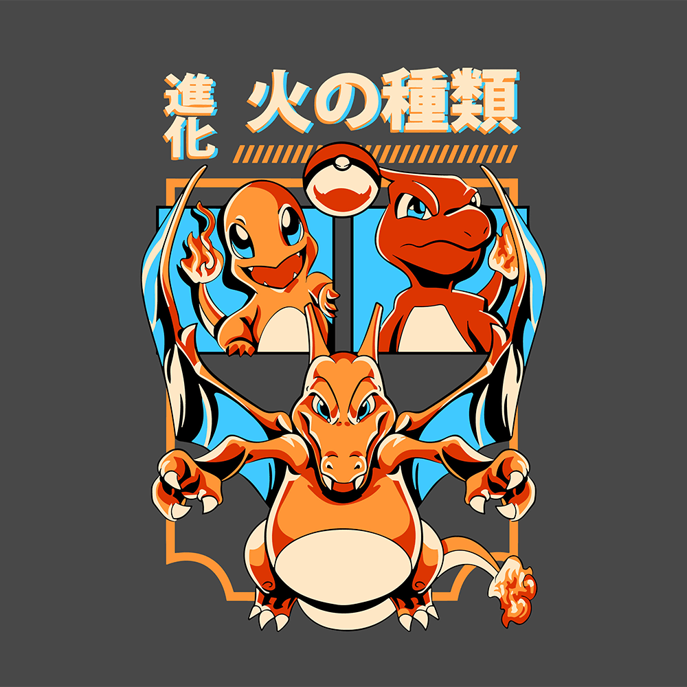 Charmander Charmeleon Charizard Evolution Pokemon Mousepad 4202 - Mousepad Warehouse