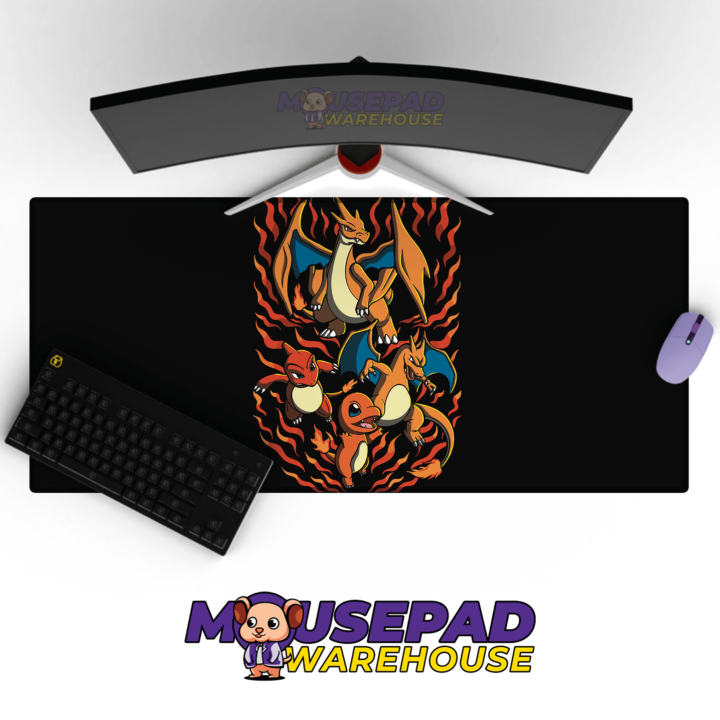 Charmander Charmeleon Charizard Evolution Pokemon Mousepad 420P14 - Mousepad Warehouse