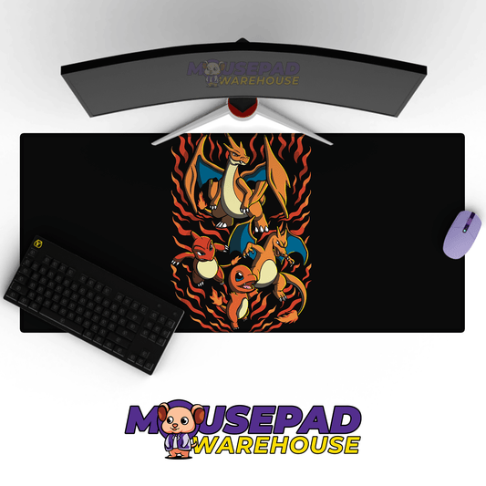 Charmander Charmeleon Charizard Evolution Pokemon Mousepad 420P14 - Mousepad Warehouse