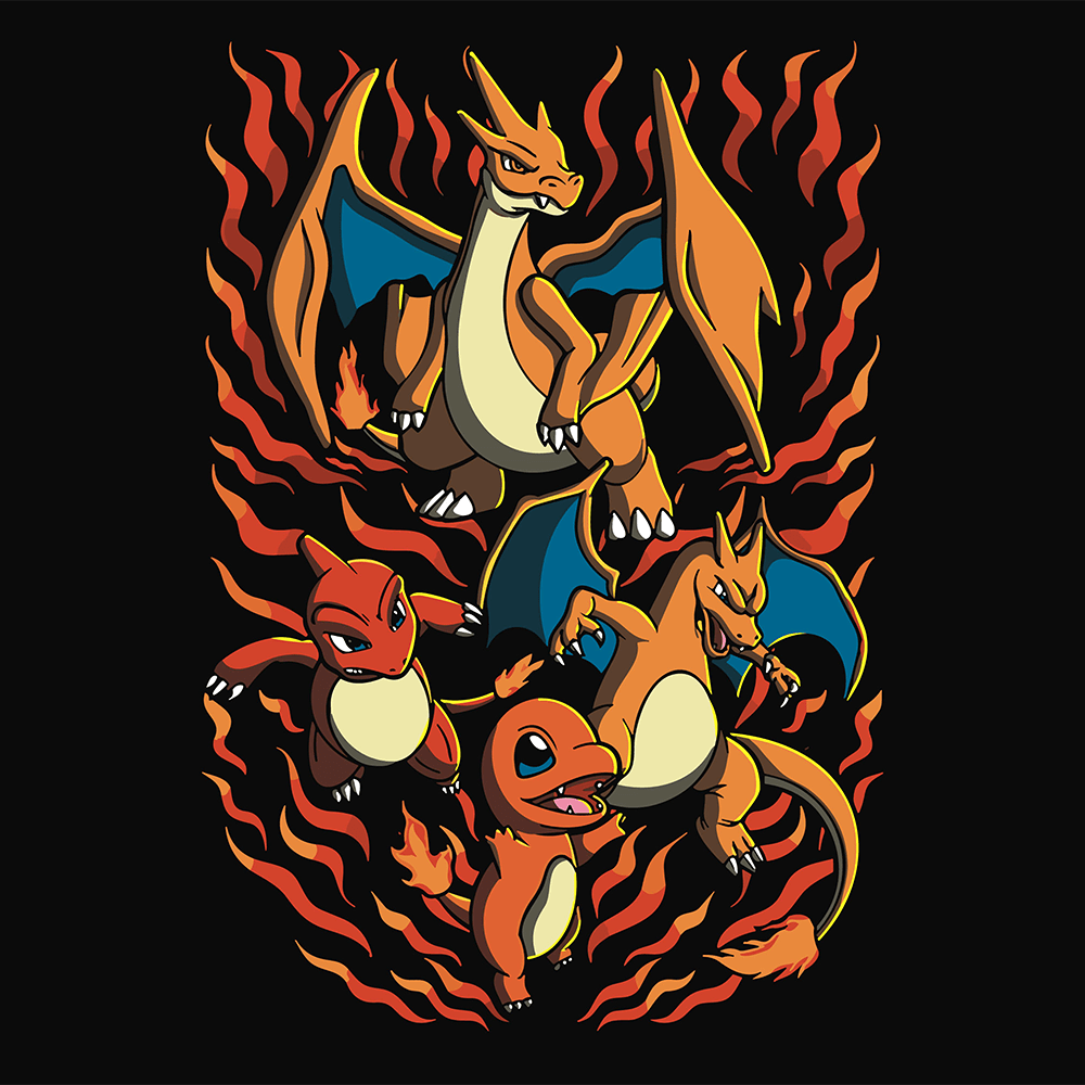 Charmander Charmeleon Charizard Evolution Pokemon Mousepad 420P14 - Mousepad Warehouse