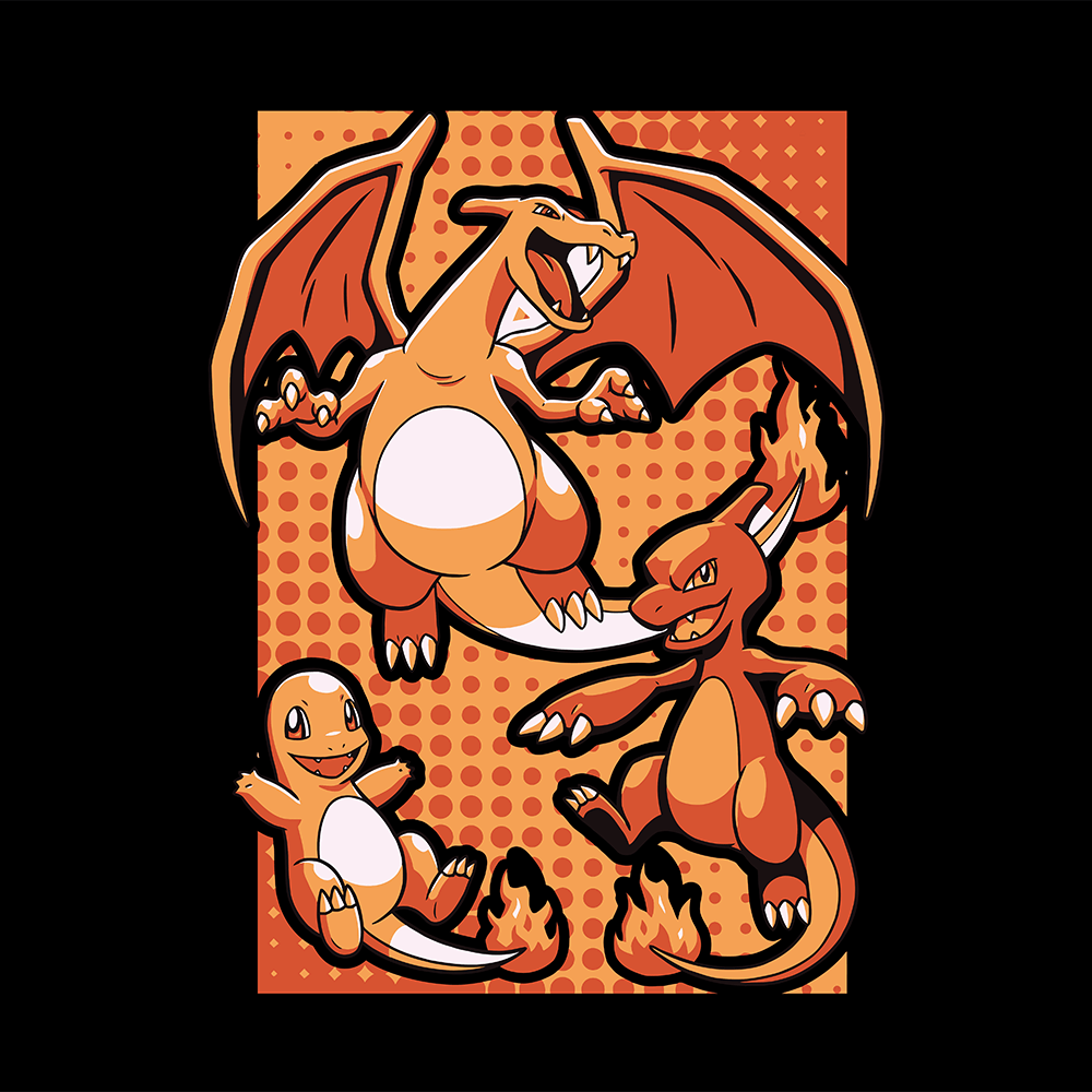 Charmander Charmeleon Charizard Evolution Pokemon Mousepad 420P40 - Mousepad Warehouse