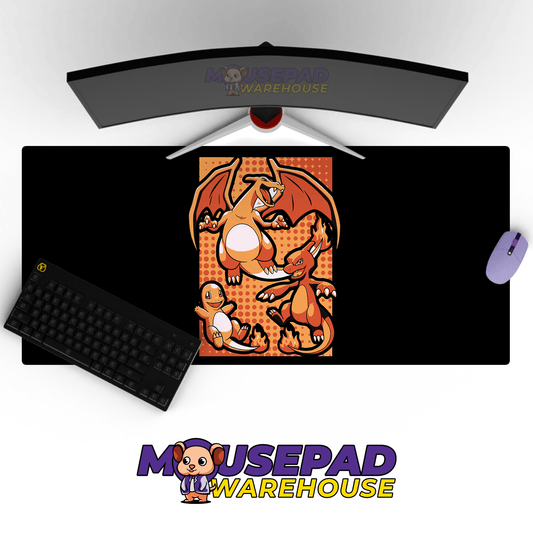 Charmander Charmeleon Charizard Evolution Pokemon Mousepad 420P40 - Mousepad Warehouse