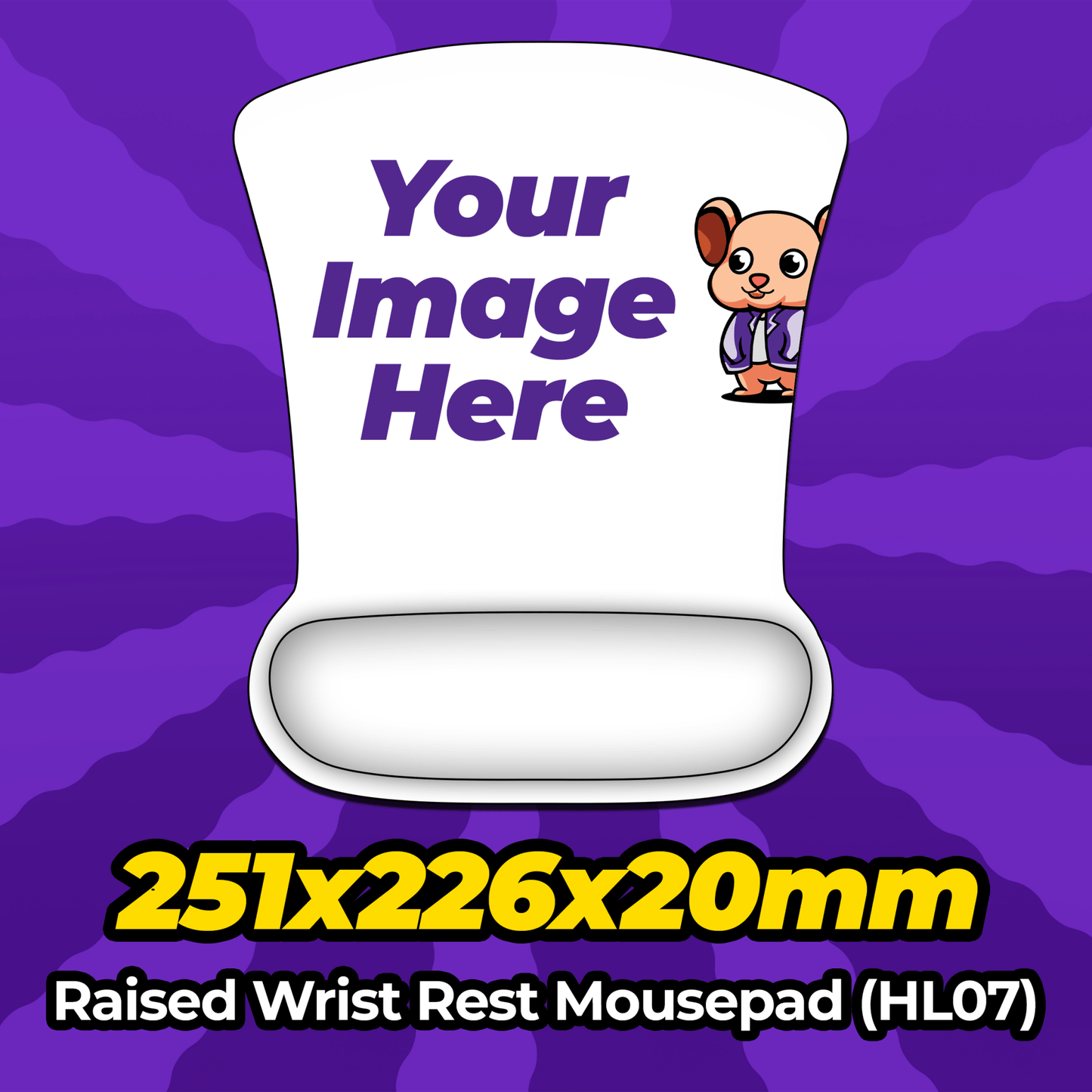 Custom Wrist Rest Mousepad 251x226x20mm (HL07) - Mousepad Warehouse