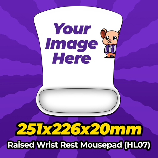 Custom Wrist Rest Mousepad 251x226x20mm (HL07) - Mousepad Warehouse