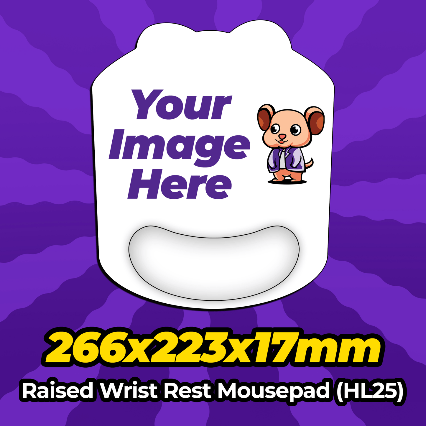 Custom Wrist Rest Mousepad 266x223x17mm (HL25) - Mousepad Warehouse