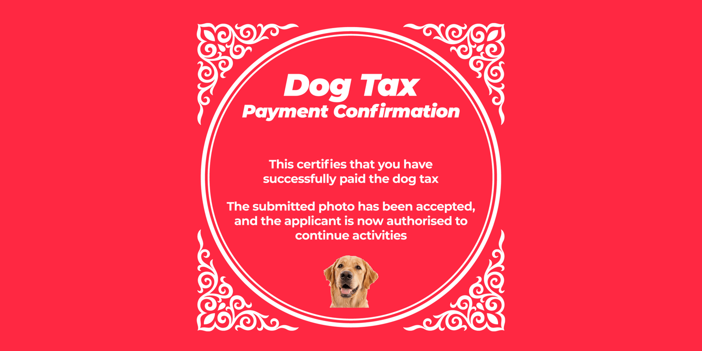 Dog Tax Certificate - Red Note App 小红书 Mousepad - Mousepad Warehouse