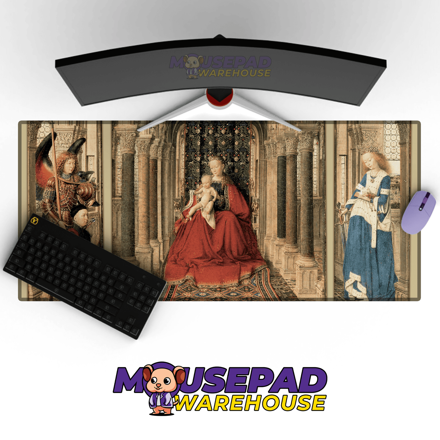 Jan van Eyck - The Dresden Triptych Painting Mousepad - Mousepad Warehouse