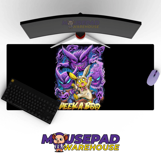 Peekaboo Halloween Pikachu Gastly Haunter Gengar Pokemon Mousepad 420P58 - Mousepad Warehouse