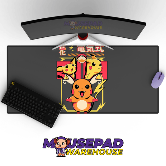 Pichu Pikachu Raichu Pokemon Mousepad 420P16 - Mousepad Warehouse