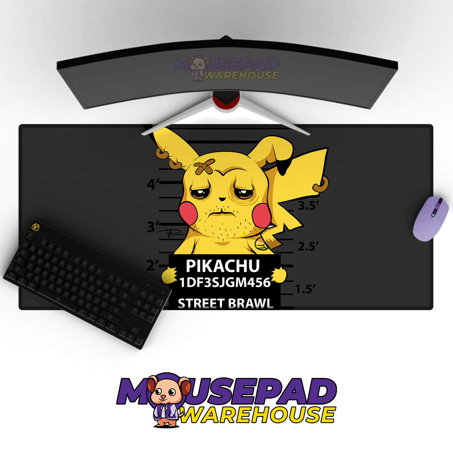 Pikachu Arrested Pokemon Mousepad 420P47 - Mousepad Warehouse