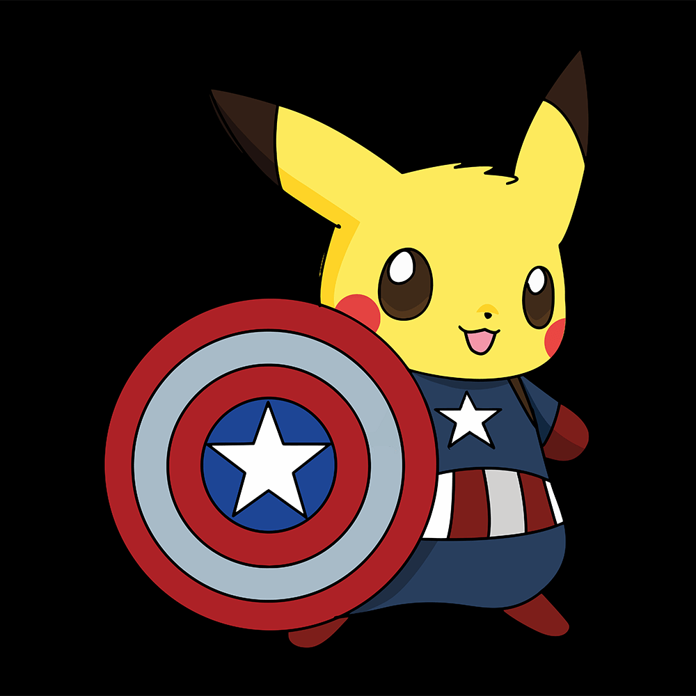Pikachu Captain America Pokemon Mousepad 420P33 - Mousepad Warehouse