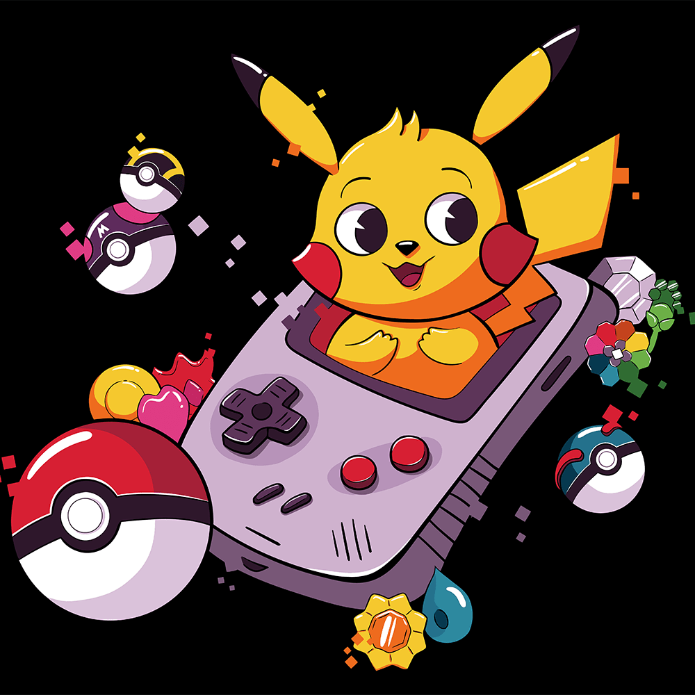 Pikachu Gameboy Pokemon Mousepad 420P34 - Mousepad Warehouse