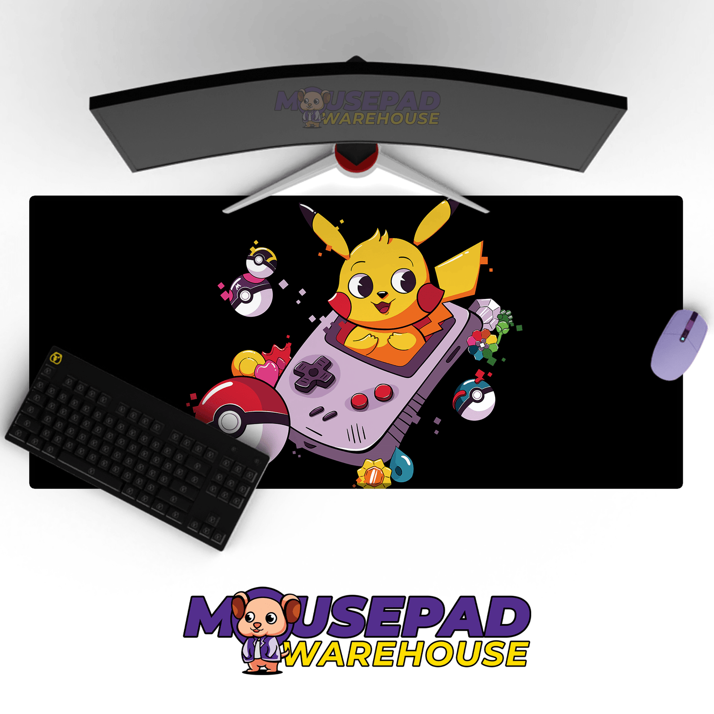 Pikachu Gameboy Pokemon Mousepad 420P34 - Mousepad Warehouse