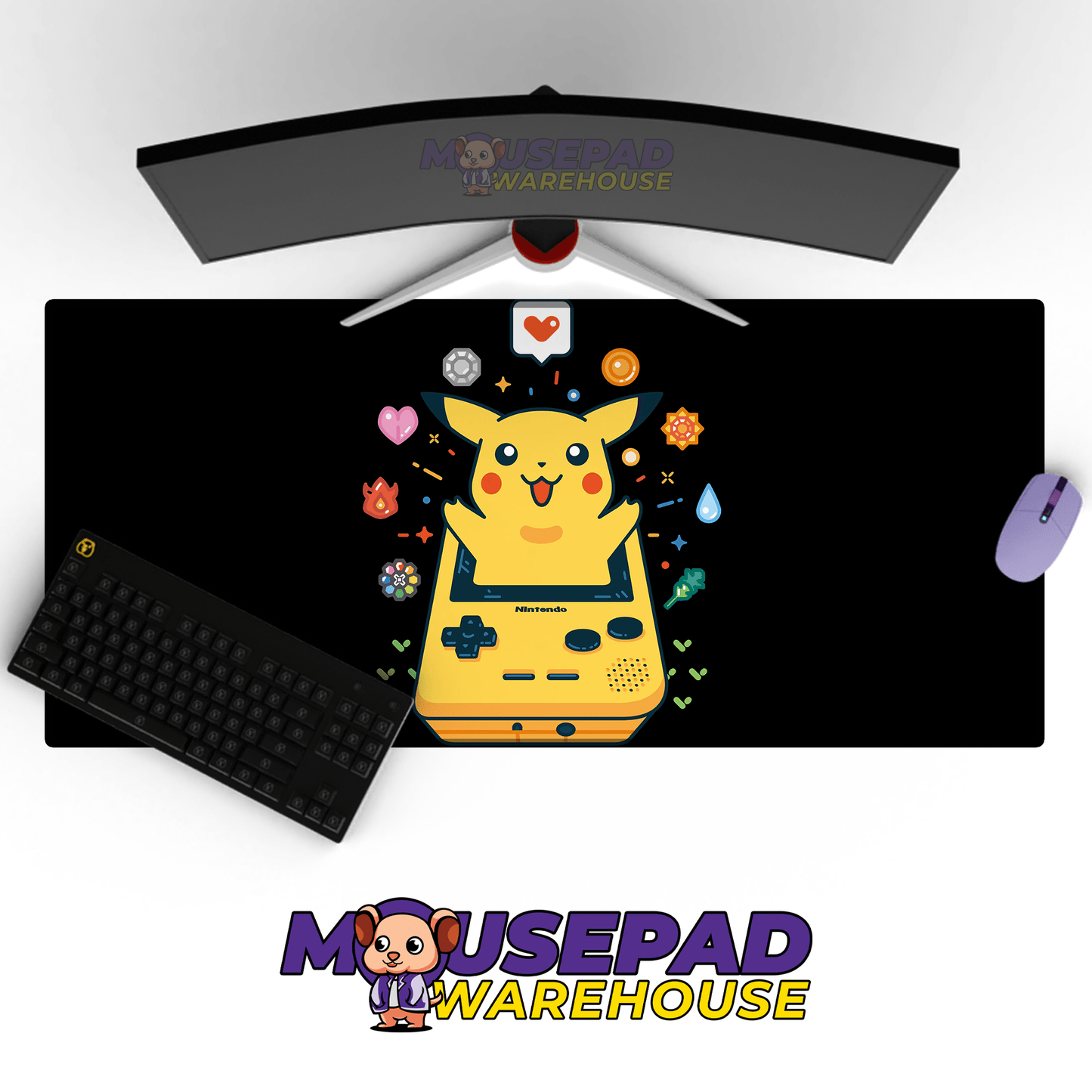 Pikachu Gameboy Pokemon Mousepad 420P46 - Mousepad Warehouse