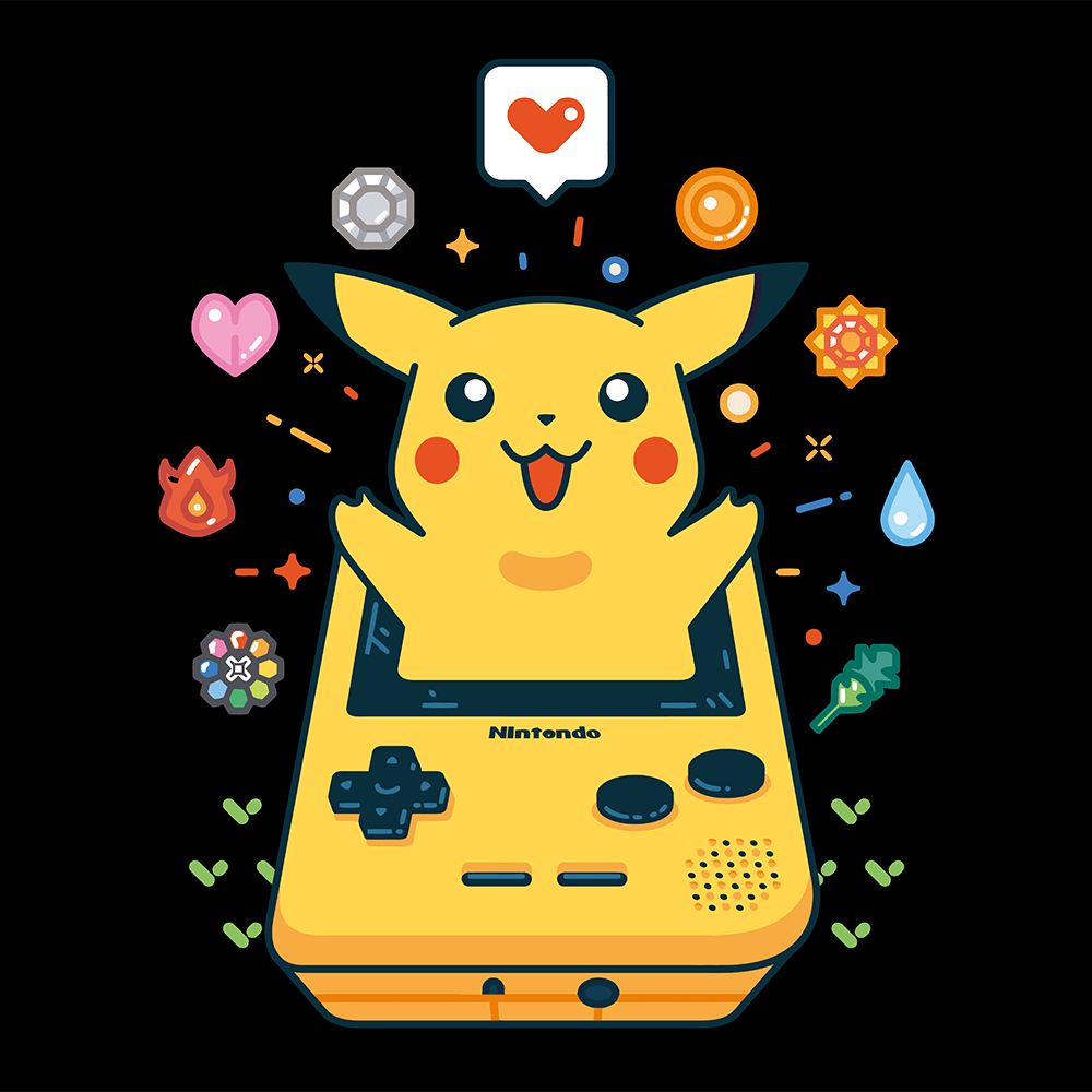 Pikachu Gameboy Pokemon Mousepad 420P46 - Mousepad Warehouse