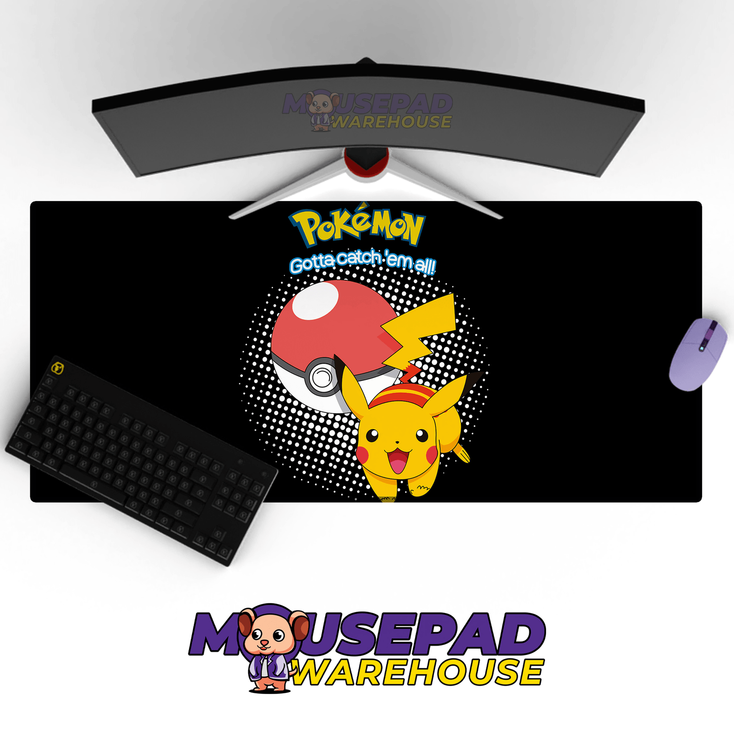 Pikachu Pokemon Mousepad 420P27 - Mousepad Warehouse
