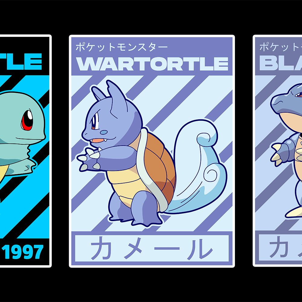 Squirtle Wartortle Blastoise Evolution Pokemon Mousepad 4201 - Mousepad Warehouse