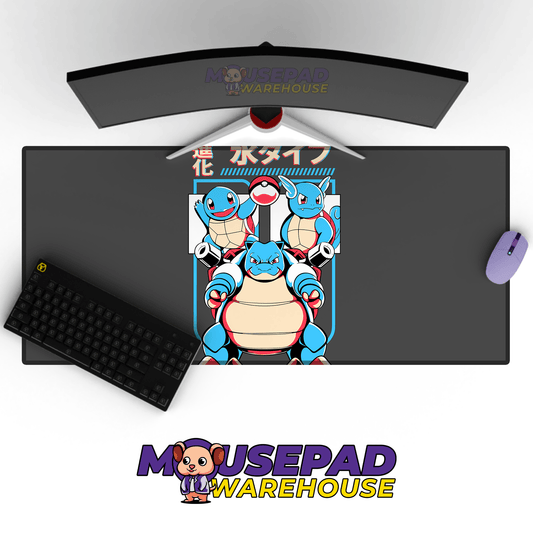 Squirtle Wartortle Blastoise Evolution Pokemon Mousepad 420P17 - Mousepad Warehouse