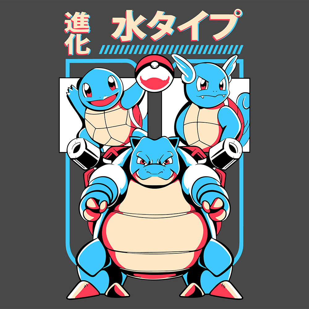 Squirtle Wartortle Blastoise Evolution Pokemon Mousepad 420P17 - Mousepad Warehouse