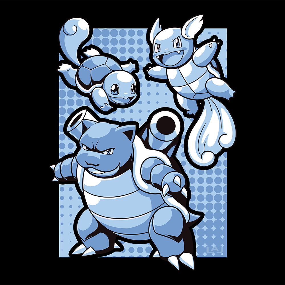 Squirtle Wartortle Blastoise Evolution Pokemon Mousepad 420P39 - Mousepad Warehouse