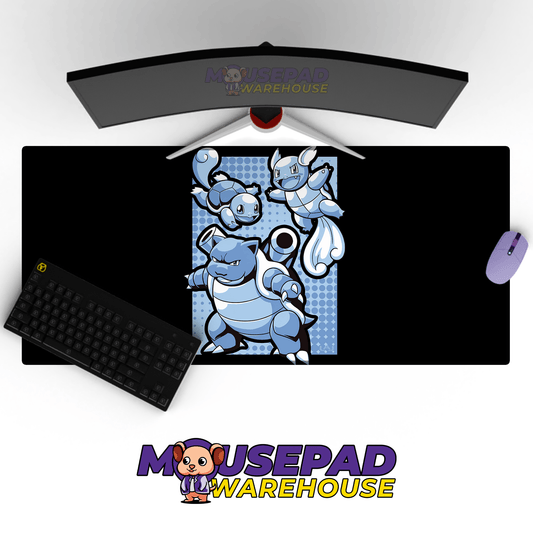 Squirtle Wartortle Blastoise Evolution Pokemon Mousepad 420P39 - Mousepad Warehouse