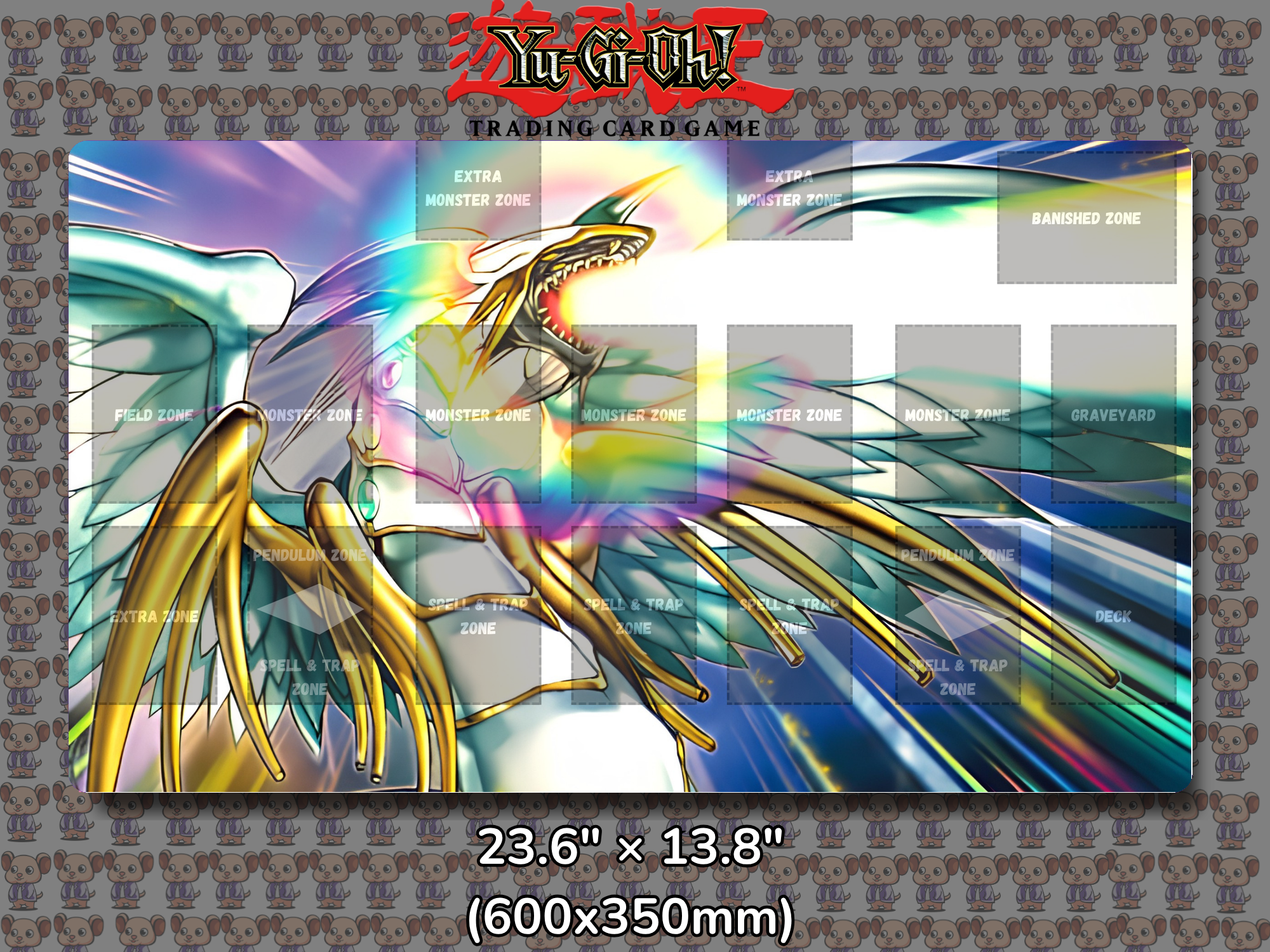 yugioh deck zone Yu-Gi-Oh! 2-Player Speed-Duel Play Mat Temple Of The Gods Yu Gi Oh TCG Playmats
