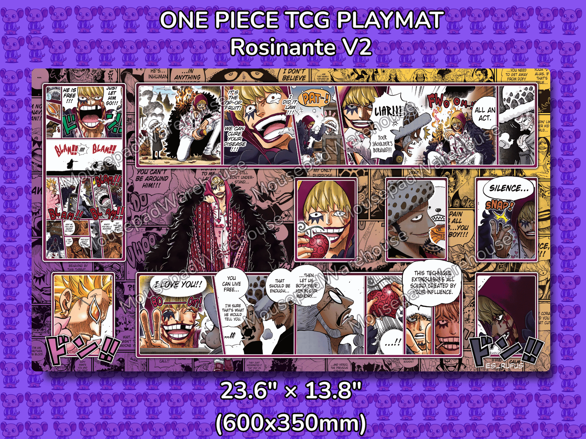 Rosinante One Piece TCG Playmat MousepadWarehouse.com