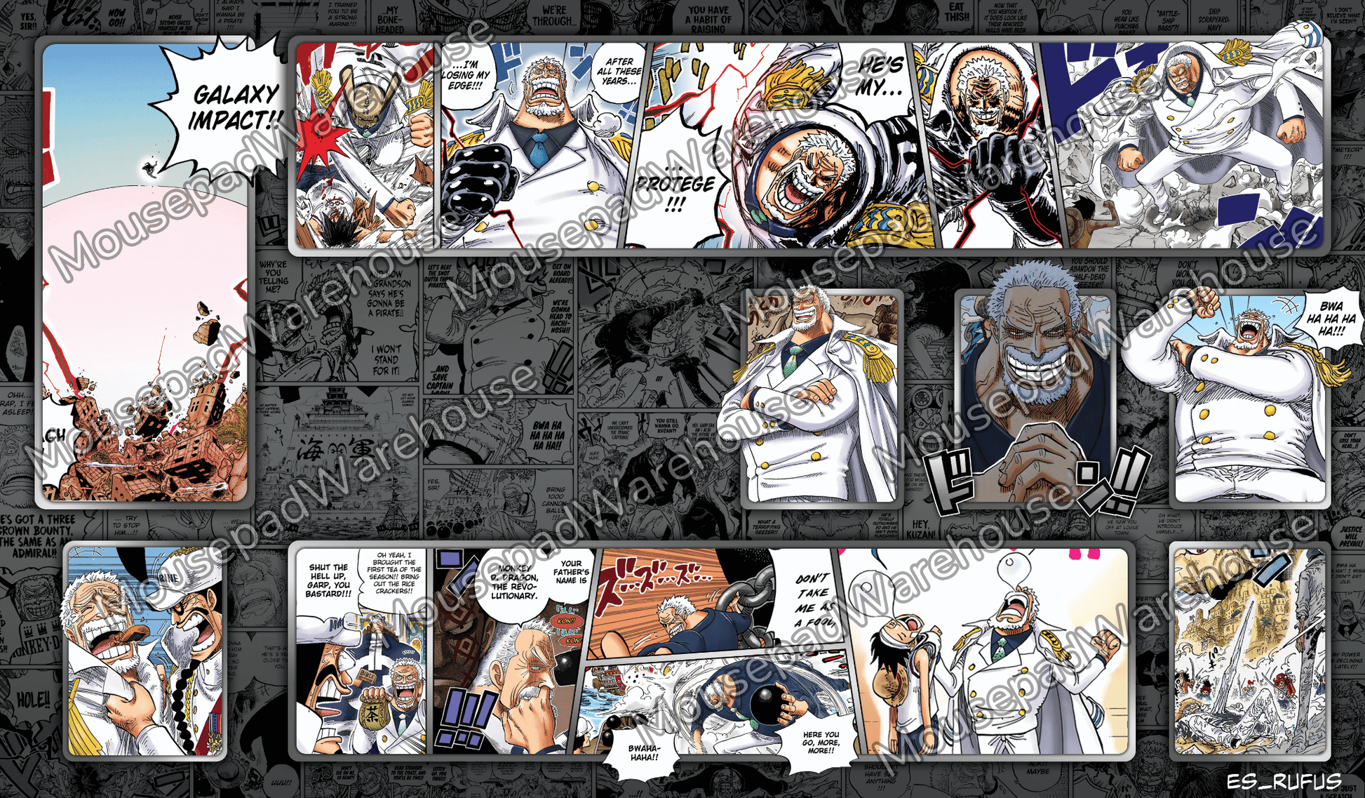 Collection of illustrated characters from a comic book or graphic novel on a black background.