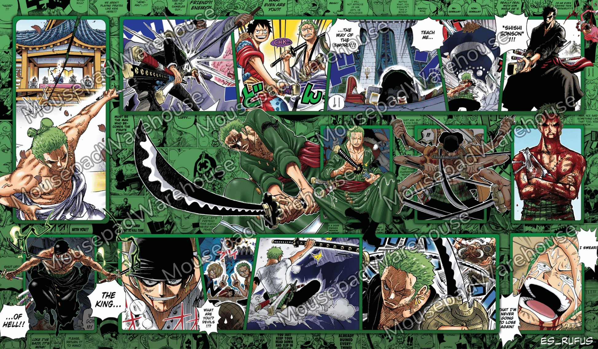Collage of animated characters with a green theme