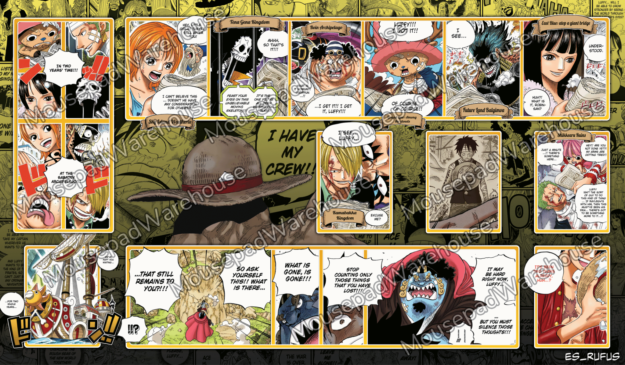 Collage of various anime character panels with dynamic poses and expressions.