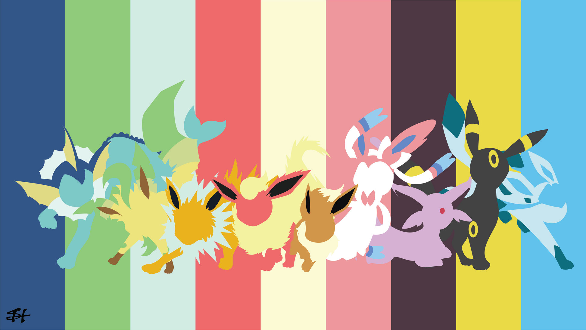 Eeveelutions Pokemon TV Show Mousepad 745060 MousepadWarehouse.com