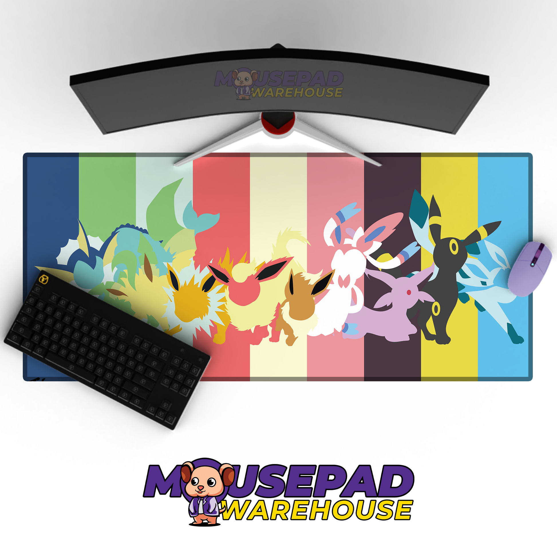 Eeveelutions Pokemon TV Show Mousepad 745060 MousepadWarehouse.com