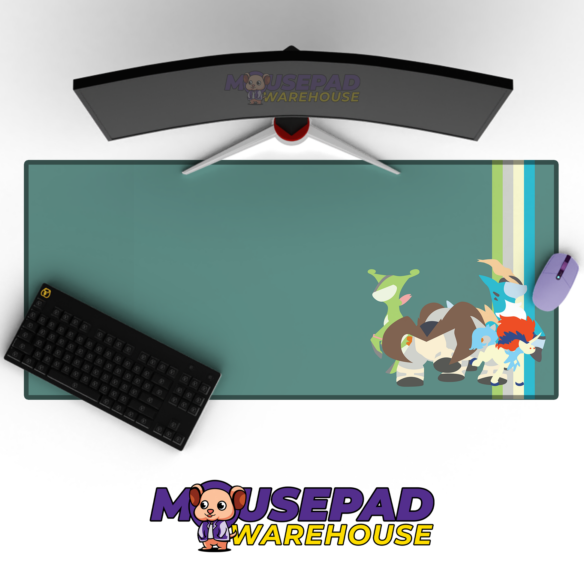 Keldeo, Virizion, Terrakion, Cobalion Pokemon TV Show Mousepad 745072 MousepadWarehouse.com