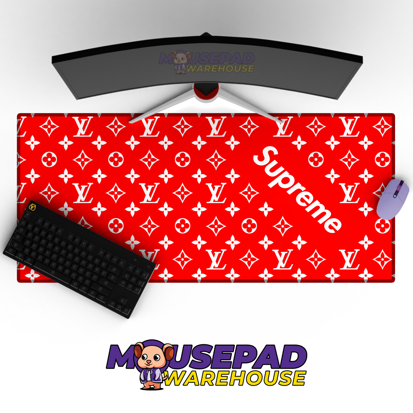 Louis Vuitton & Supreme Brand Imagery Mousepad 888642 MousepadWarehouse.com