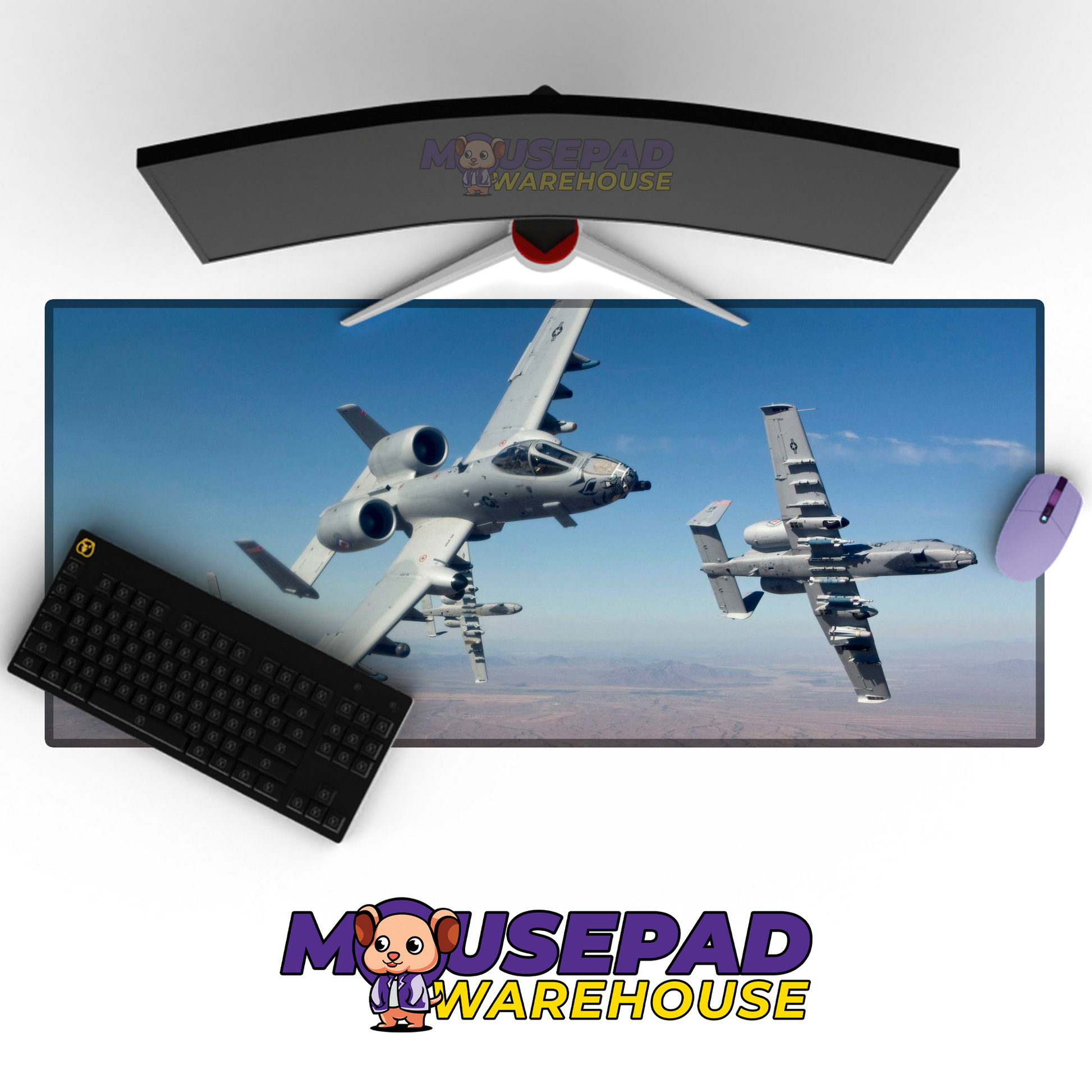A-10 Warthog V6 Mousepad Deskmat Mockup
