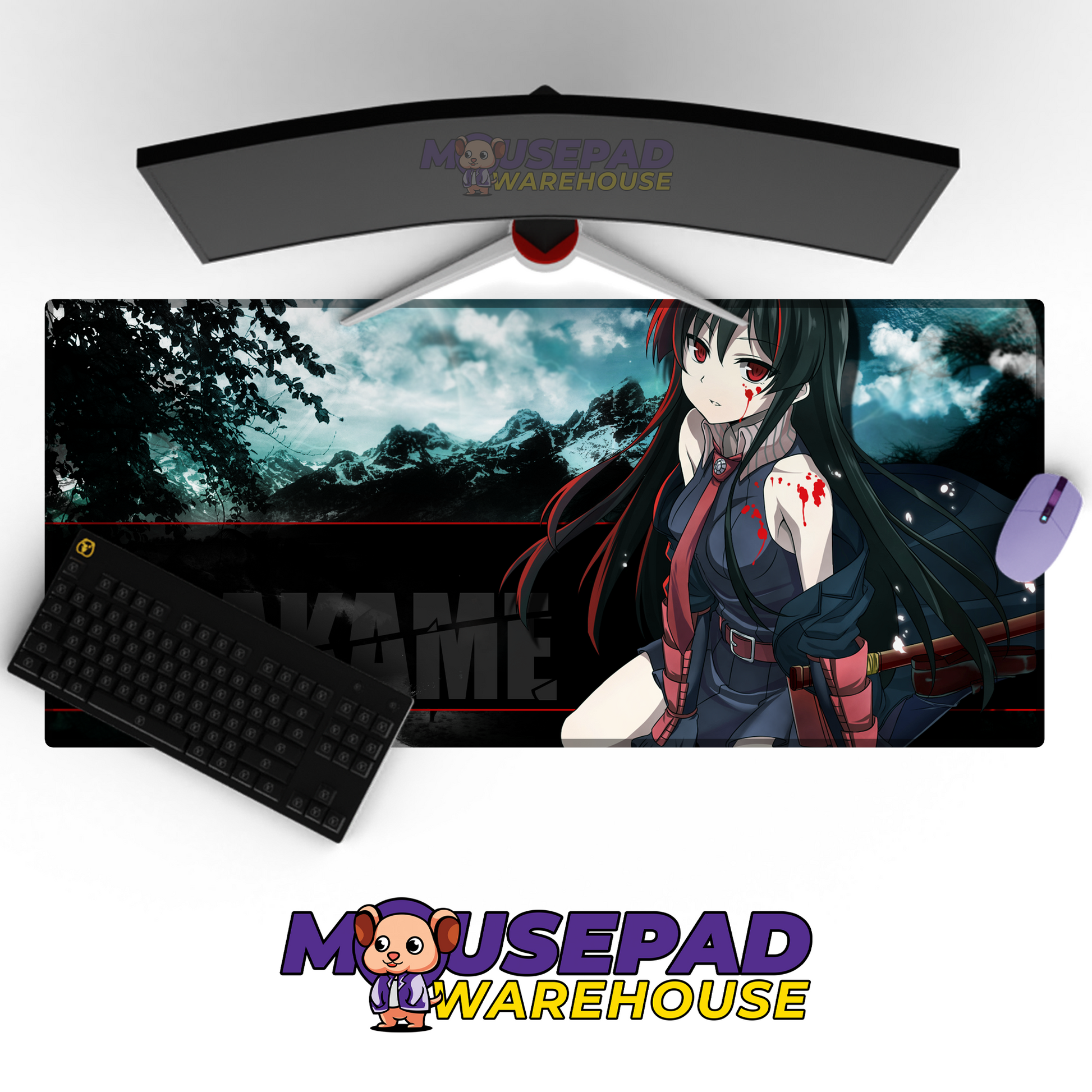 Akame ga Kill V1 Mousepad Deskmat Mockup