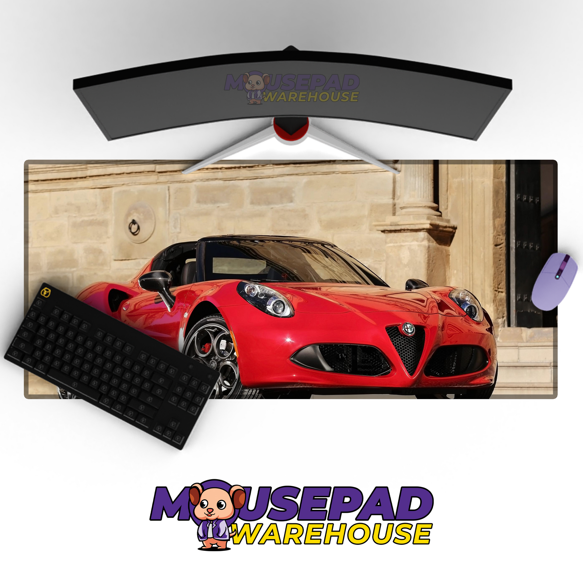 Alfa Romeo 4C V16 Mousepad Mockup