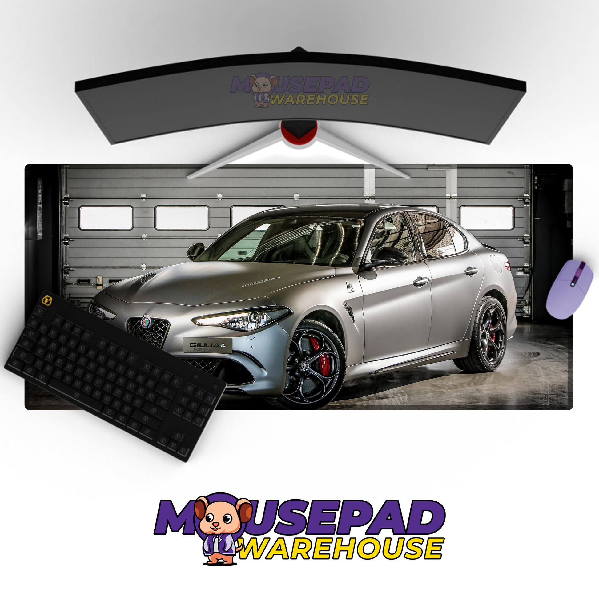 Alfa Romeo Giulia Quadrifoglio V18 Mousepad Mockup