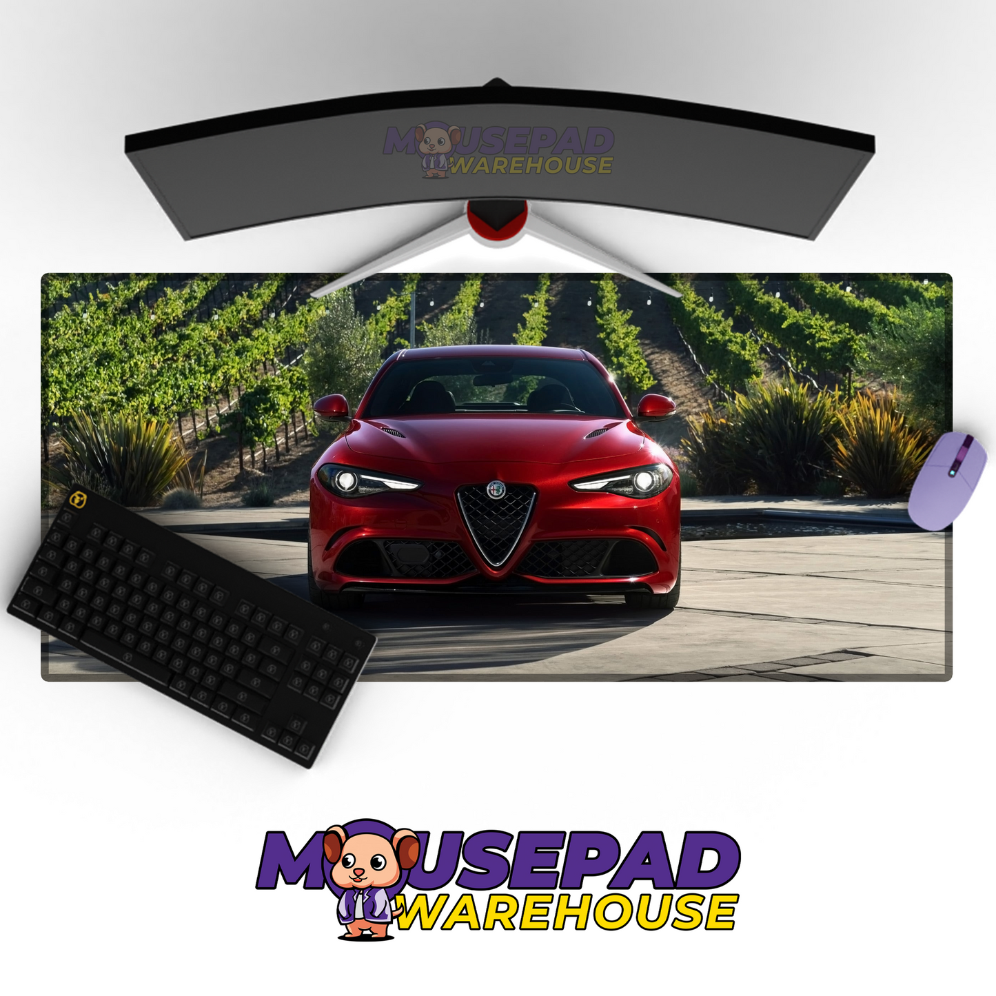 Alfa Romeo Giulia Quadrifoglio V20 Mousepad Mockup