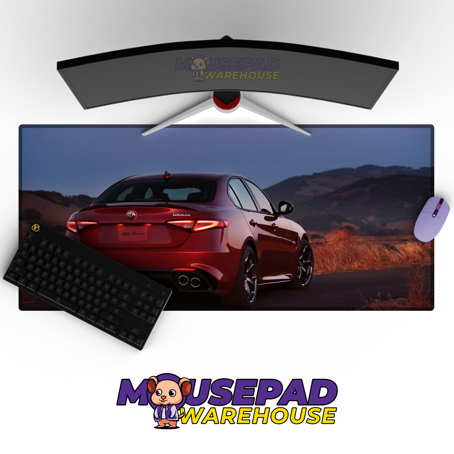 Alfa Romeo Giulia Quadrifoglio V21 Mousepad Mockup