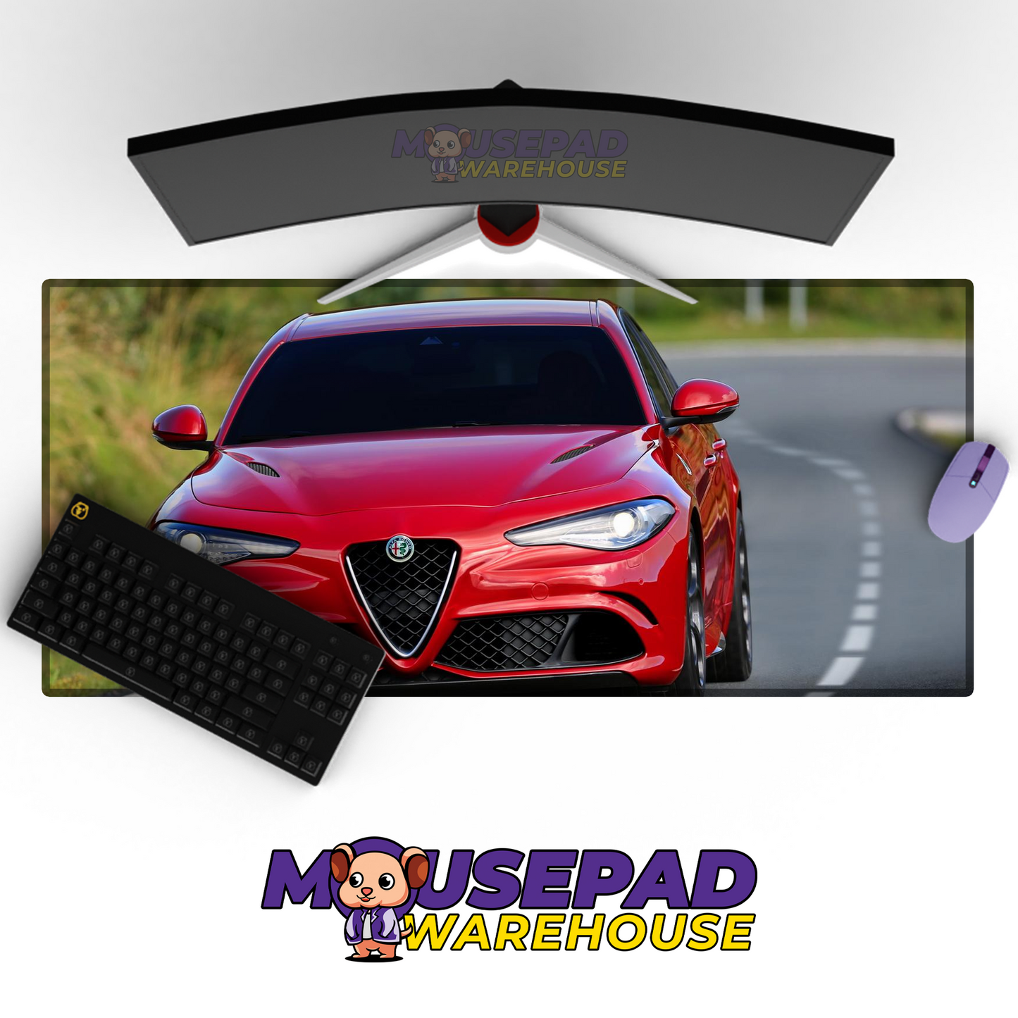 Alfa Romeo Giulia Quadrifoglio V24 Mousepad Mockup
