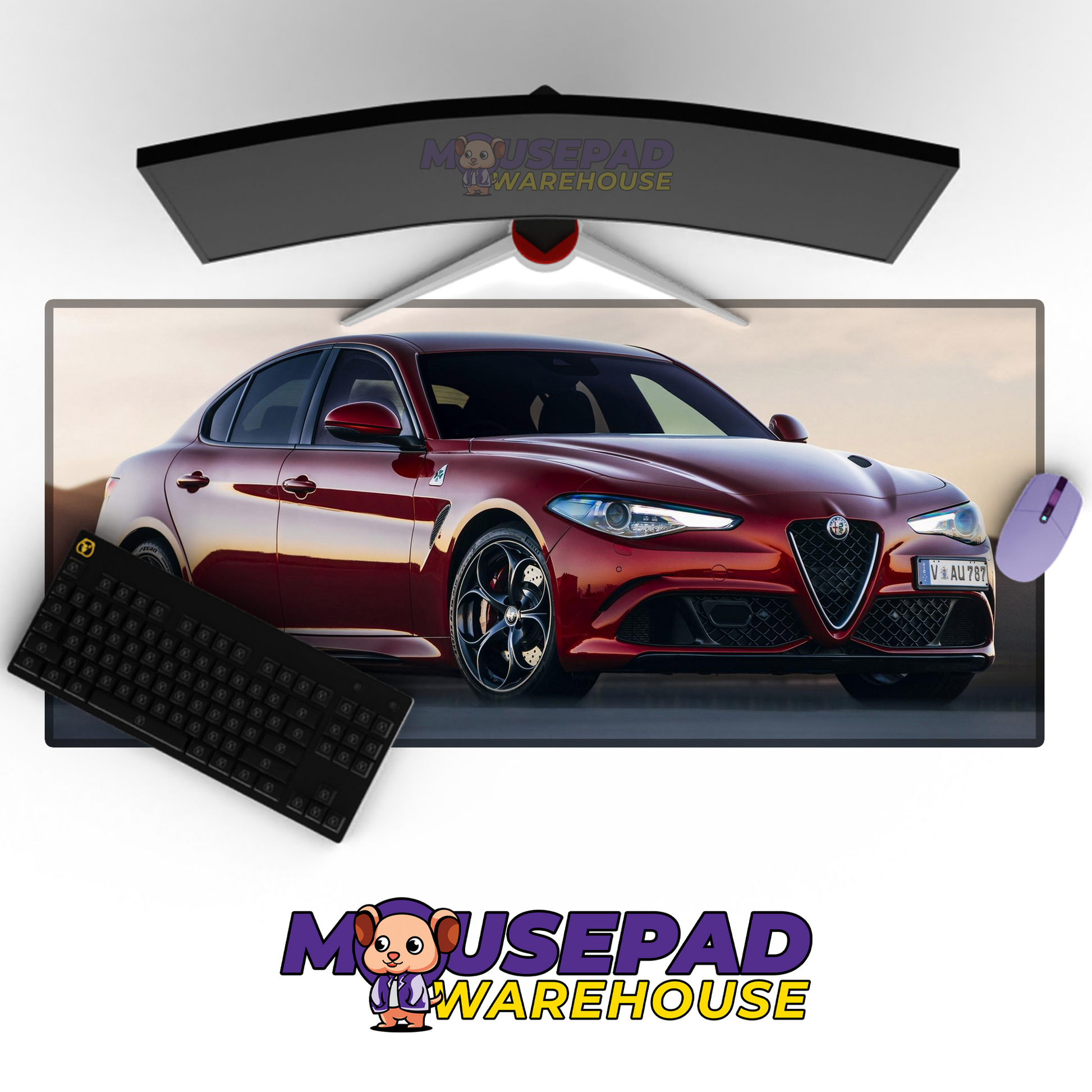 Alfa Romeo Giulia Quadrifoglio V26 Mousepad Mockup