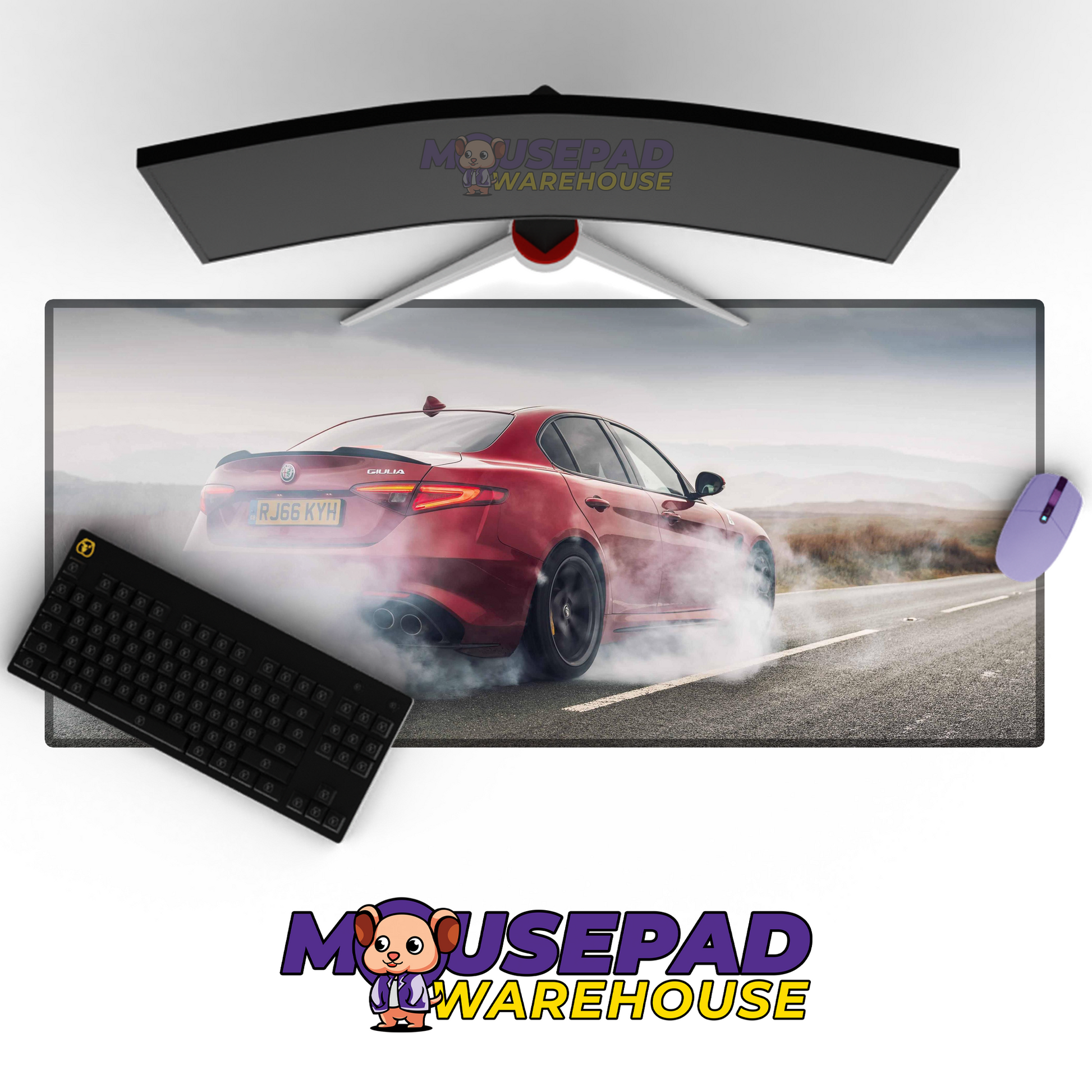 Alfa Romeo Giulia Quadrifoglio V33 Mousepad Mockup