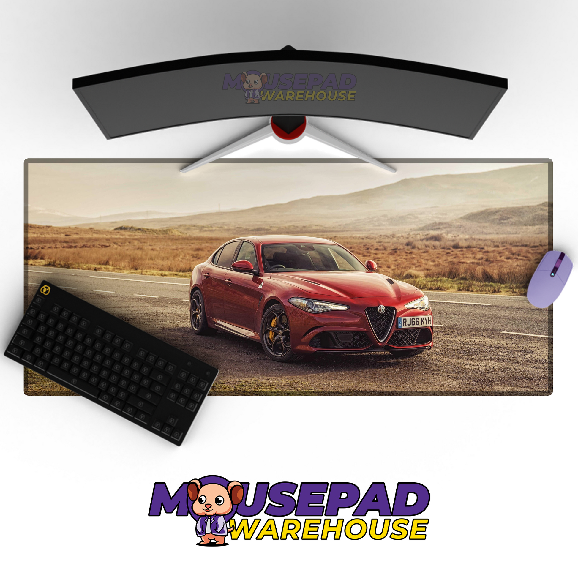 Alfa Romeo Giulia Quadrifoglio V34 Mousepad Mockup