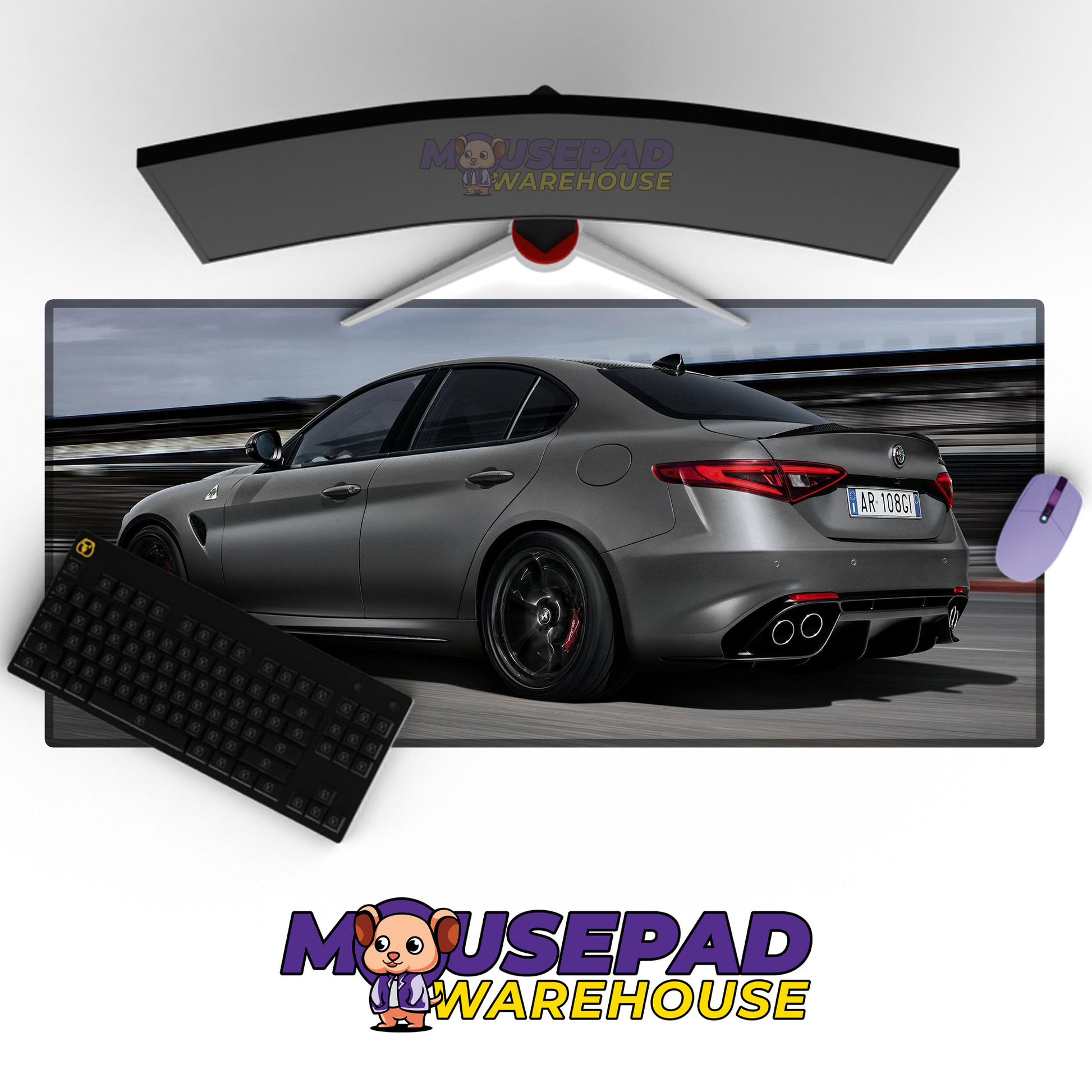 Alfa Romeo Giulia Quadrifoglio V35 Mousepad Mockup
